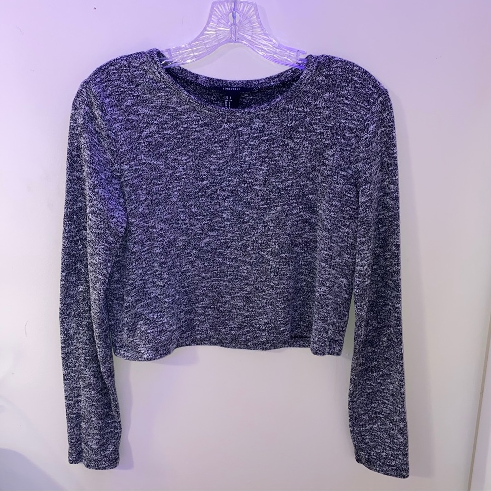 Grey Long Sleeve Crop Top| Forever 21